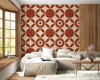Retro Bloom Pattern, spiffy leaf pattern on textured background wallpaper.