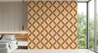 Geometric starburst pattern on Retro Starburst Interweave Wallpaper.