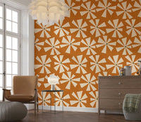 Limerence for retro style: Retro Bloom Burst geometric wall covering.