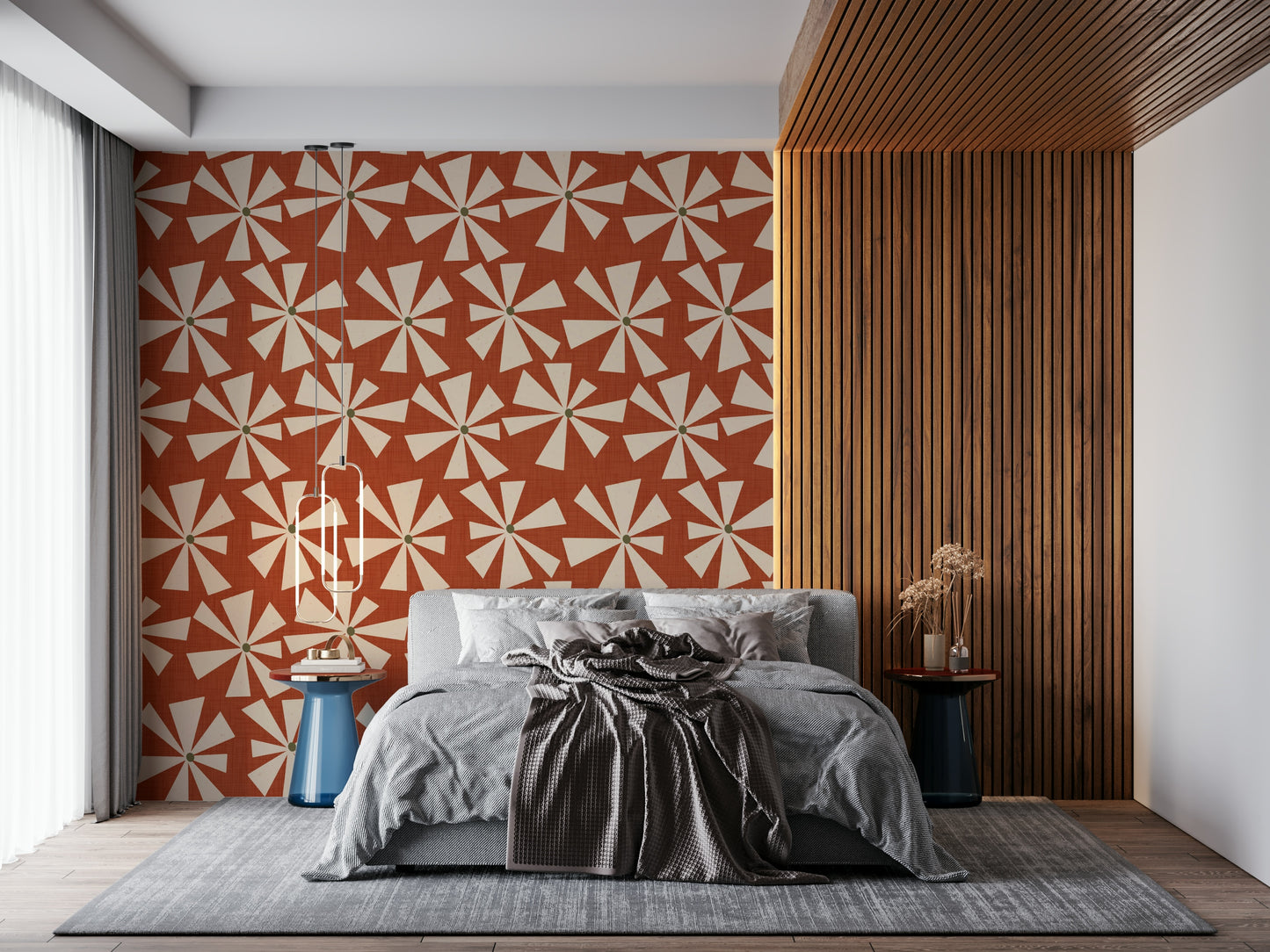 Clotted orange Terrazzo Sunset Wallpaper gules.