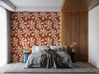 Clotted orange Terrazzo Sunset Wallpaper gules.