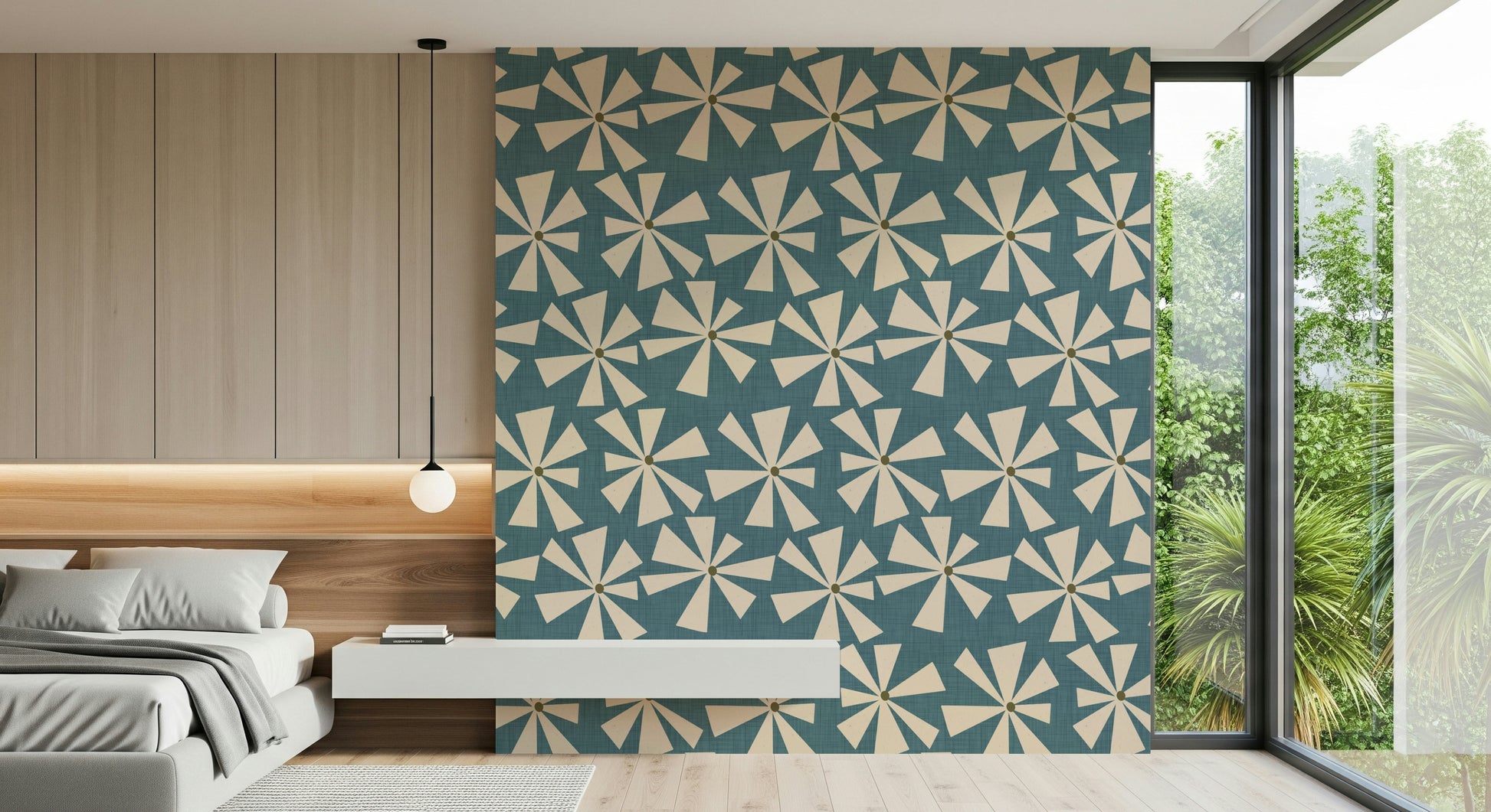 Quibble no more: Dillydallying ochre Abstract Floral Radiance Wallpaper.