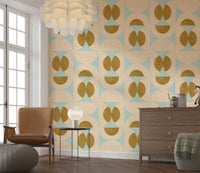 Retro Harmony Wallpaper Dapper cerulean brouhaha geometric design.