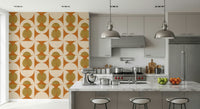 Kismet orange cream Arc Harmony wall mural, sun-soaked texture.