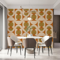 Mid-century zany circles, Arc Harmony Wallpaper for walls.