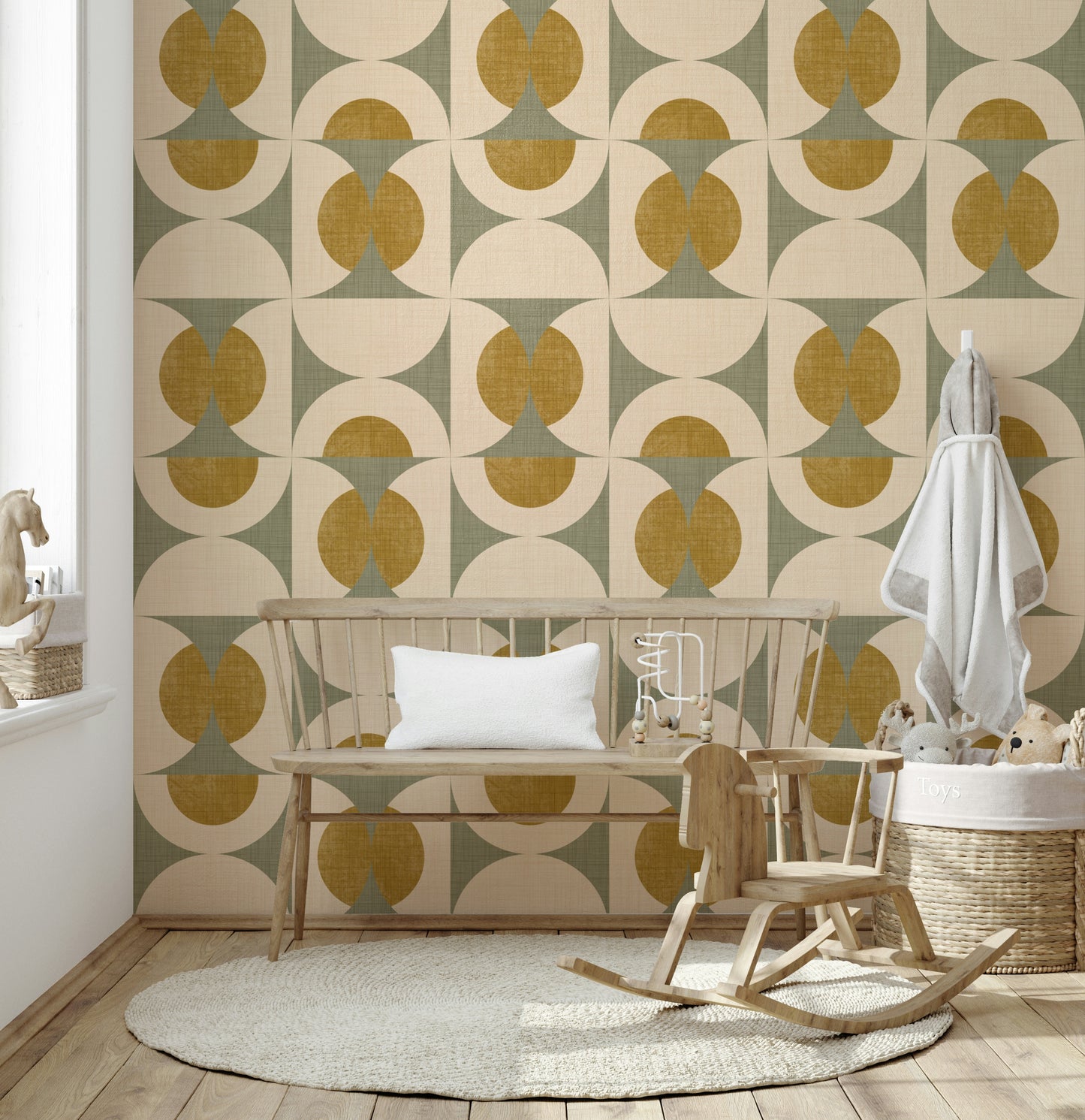 Scrumptious mustard yellow Vintage Geometric Chic Wallpaper modern wallpaper.