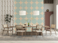 Periwinkle Aqua Dot Swirl Wallpaper Mint weave wall covering, serene.