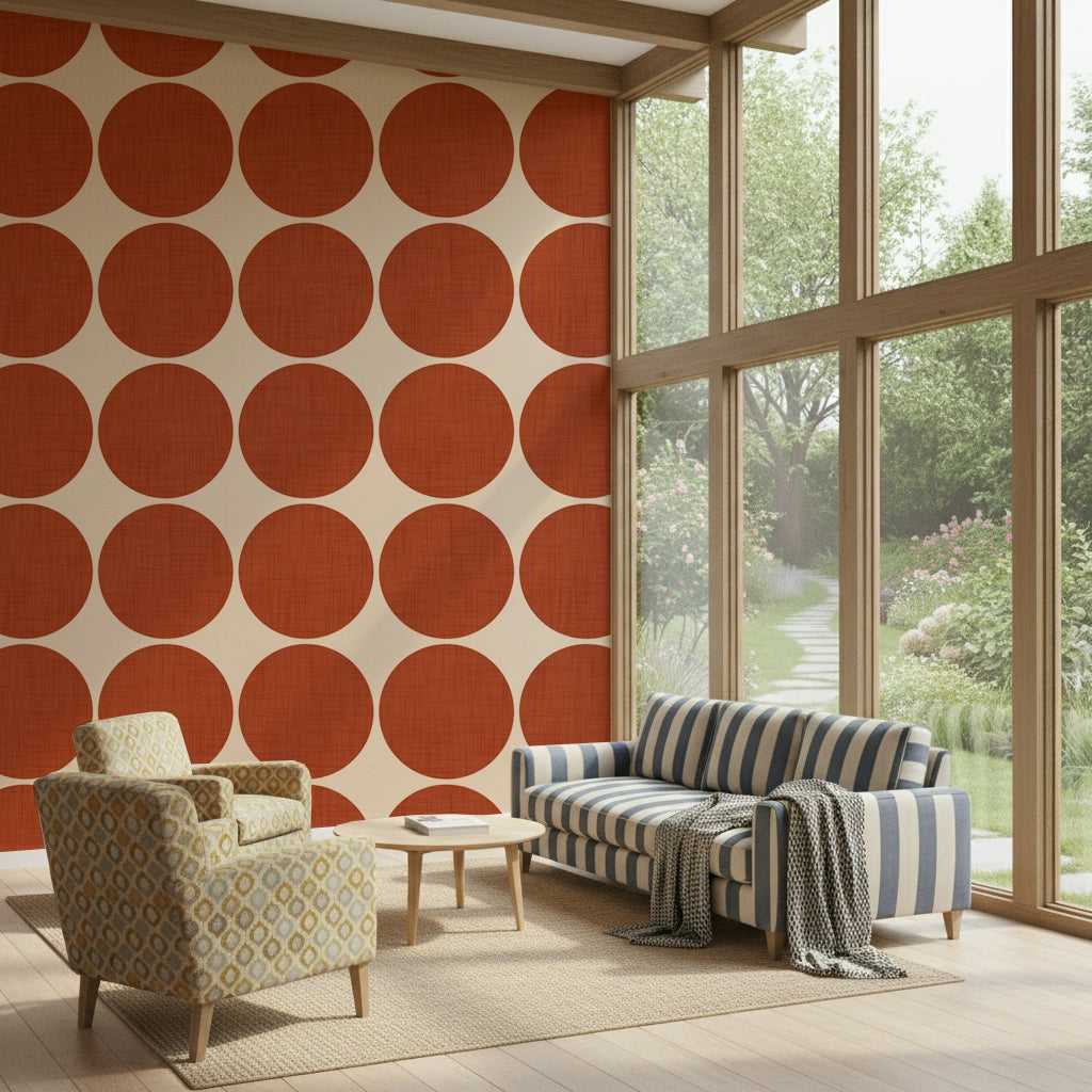 Warm clay-colored spheres on this Terracotta Bubbles Wallpaper.