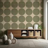Unusual khaki-hued Olive Circles Wallpaper background.