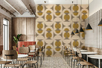 Singular Mid-Century Modern Arcs Wallpaper provides a striking wall covering.