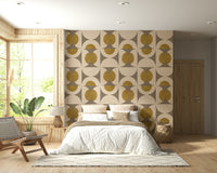 Textile Mid-Century Tiled Wallpaper Mid-Century Modern Arcs Wallpaper