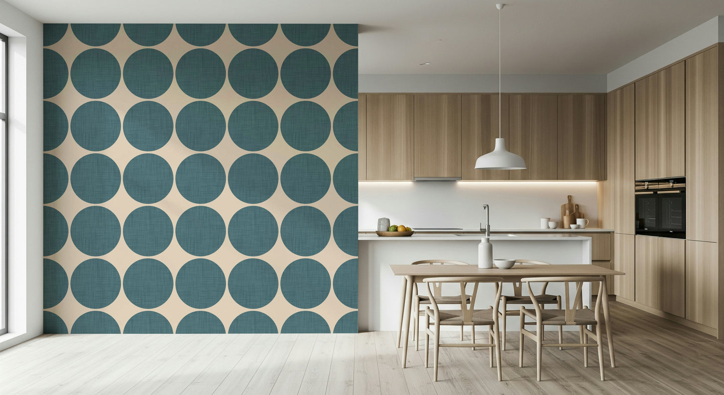 Geometrical Textured Teal Arcs Wallpaper in a teal hue.