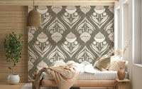 Delightful Neutral Bloom Textile Wallpaper elevates any wall.