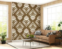 Curious vertical symmetry on Rustic Floral Wallpaper wall mural.