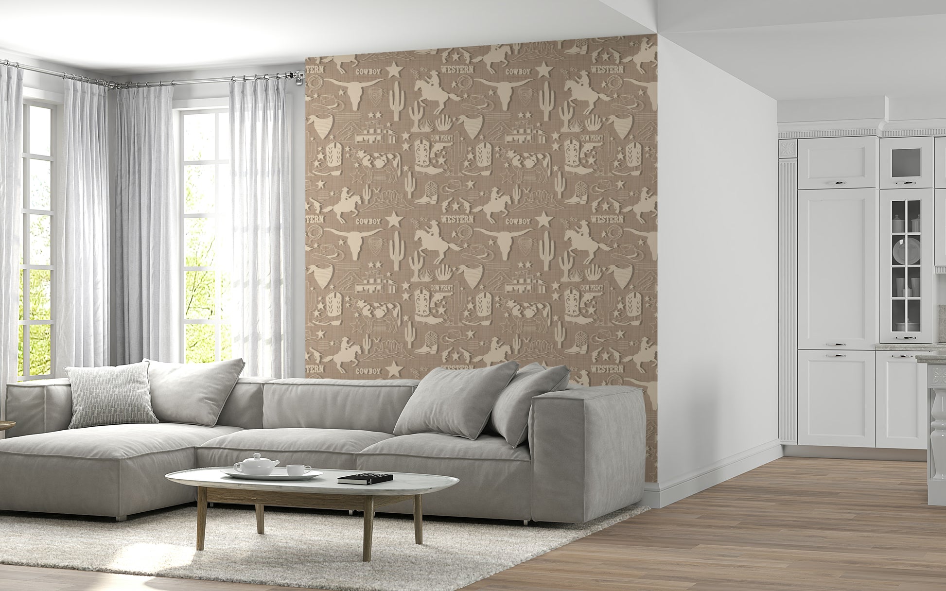 Rustic Cowboy wallpaper for walls with Western themes on it.