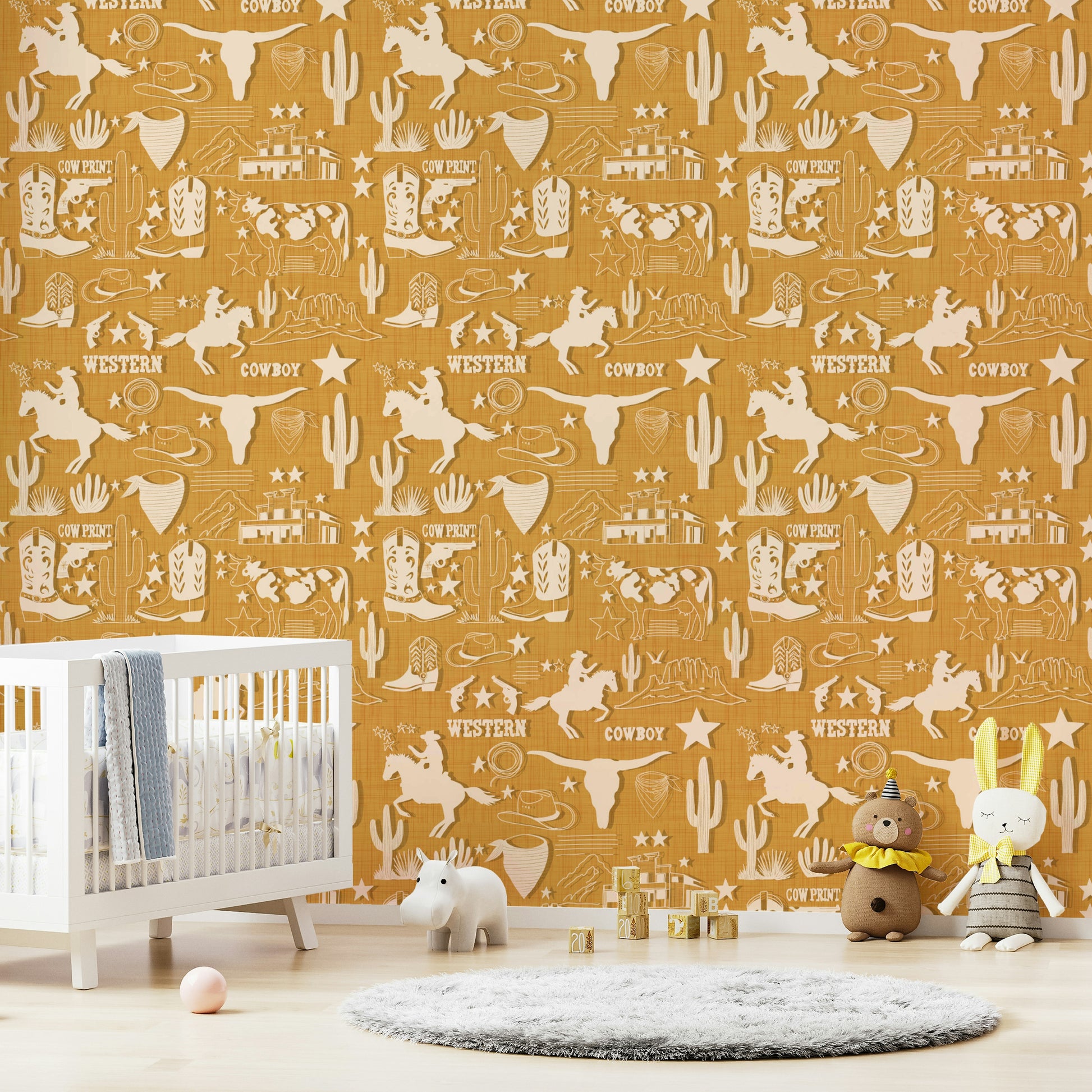 Bandana and pistols Wild West Roundup Wallpaper pattern.