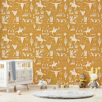 Bandana and pistols Wild West Roundup Wallpaper pattern.