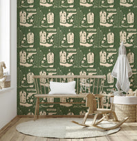 Unique cactus print Wild West Charm Wallpaper mural.