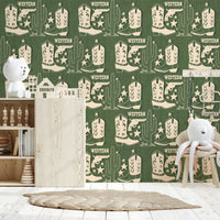 Authentic Western pattern Wild West Charm Wallpaper.