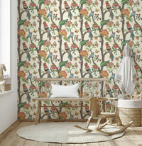 Splendid Perch pattern, fanciful flowers, peculiar winged creatures.