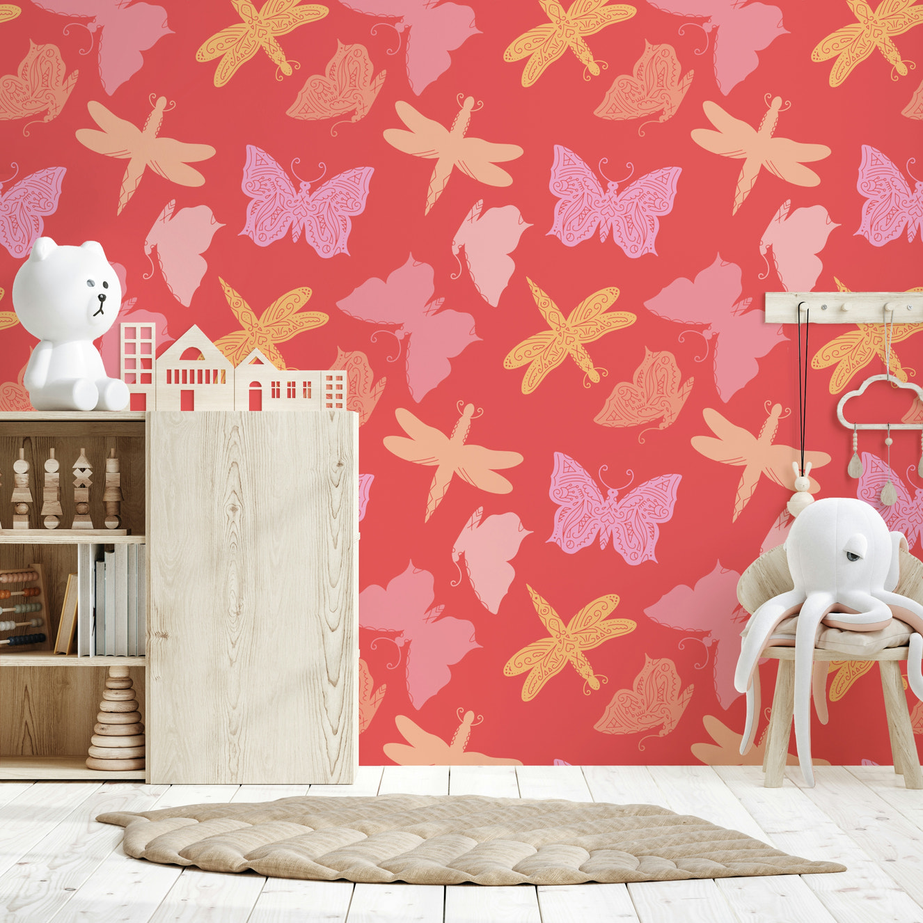 Entomological, ornamental Butterfly Wings wallpaper pattern.