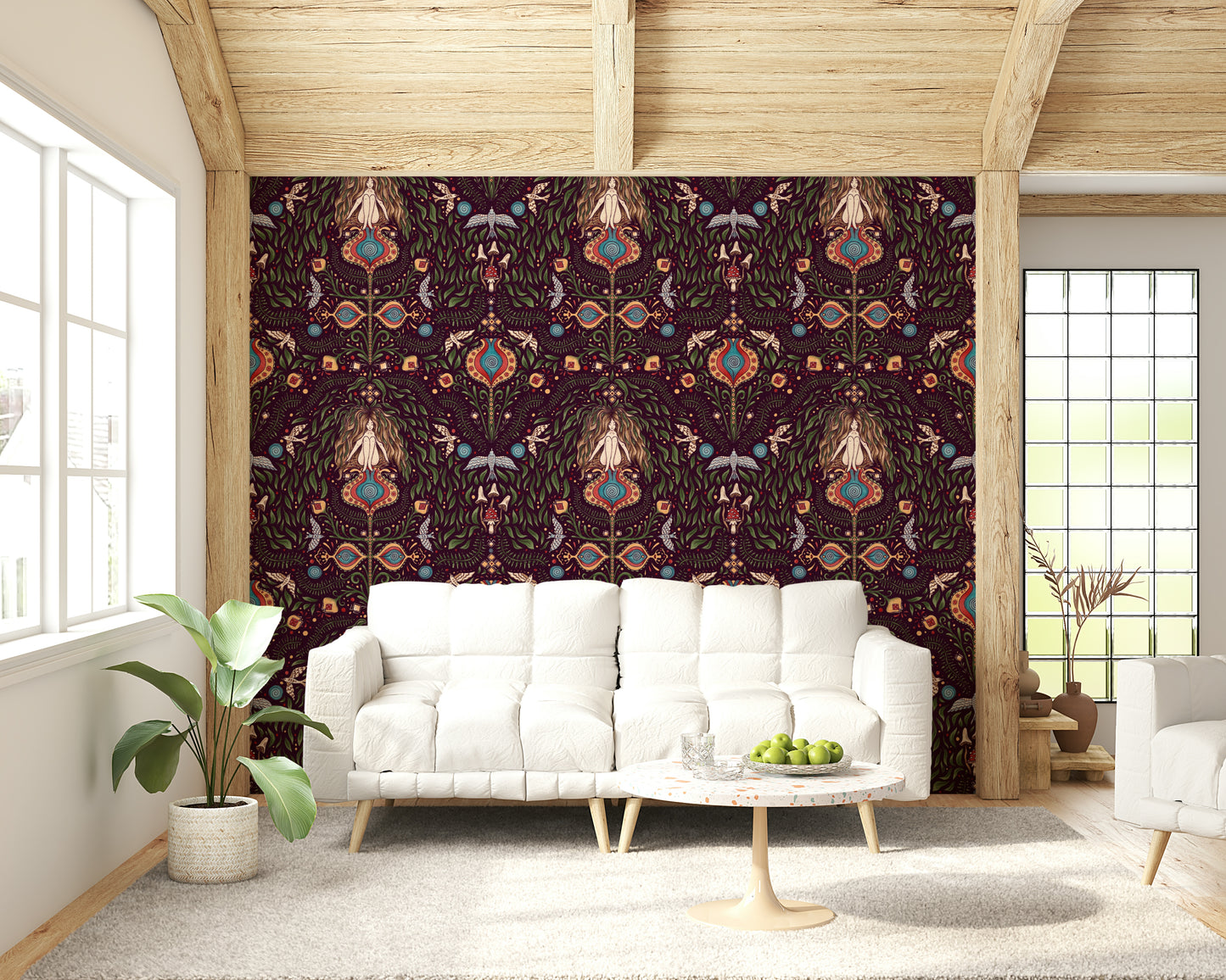 Whimsical, nocturnal, tapestry Boho Forest Dream.