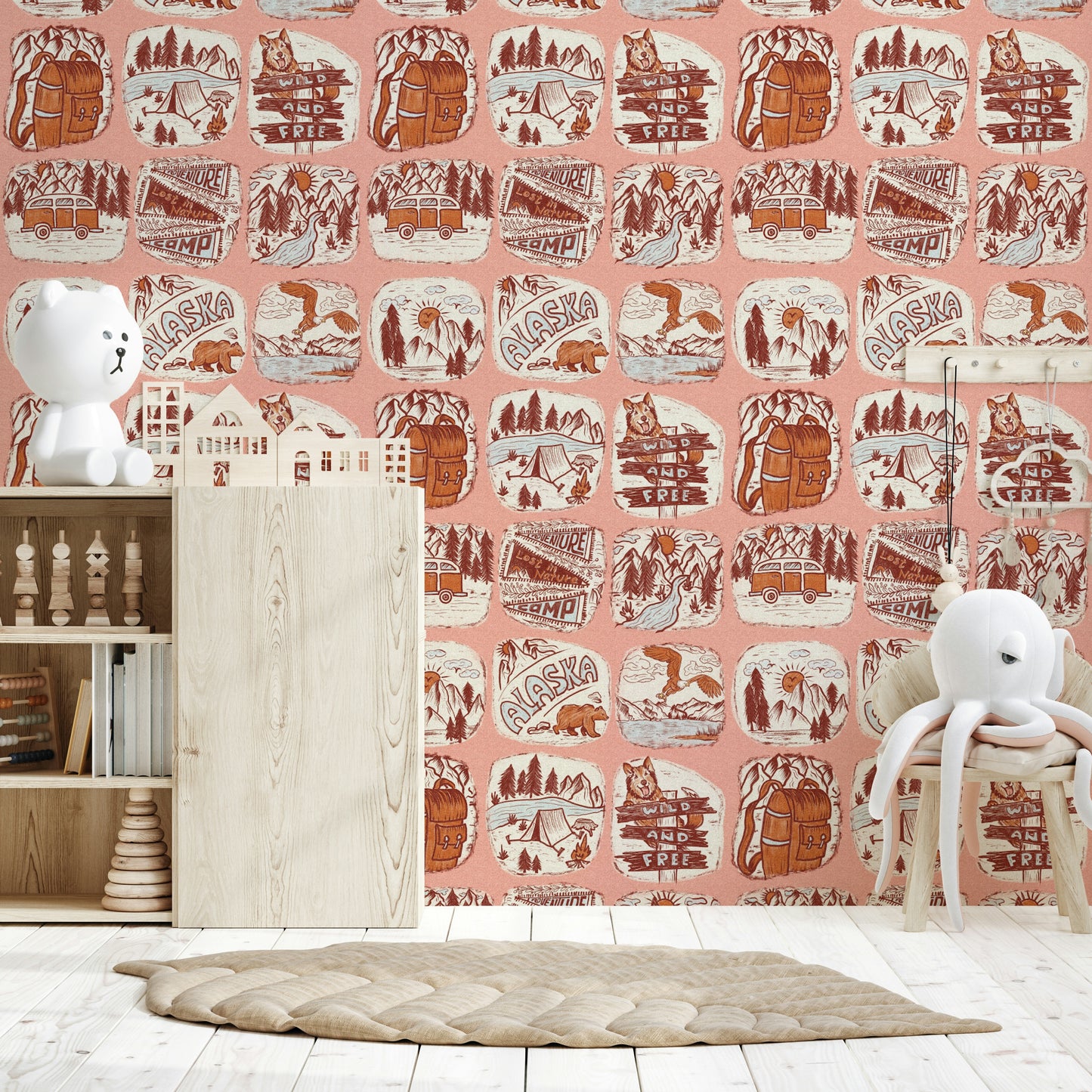 Adventure Awaits Furry dog Wild and Free stipple texture graphic.