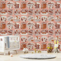 Adventure Awaits Wallpaper Rugged badges, mountain vista, forest bliss.