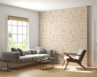Coral sketch of global Voyage on peel and stick wallpaper.