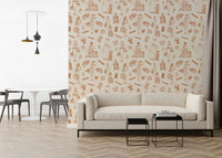 Anachronistic sketch pattern, a peculiar Travel Tales Wallpaper.