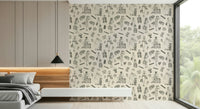 Peripatetic Global Chic Wallpaper, sketch art, luggage, wall mural.