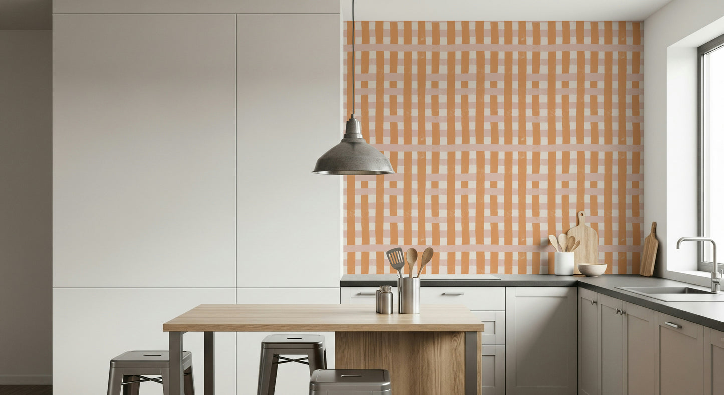 Terra Stripes Wallpaper Fugacious imbrication vista.