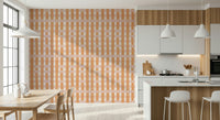 Smaragdine brushstroke Terra Stripes Wallpaper, peel and stick.