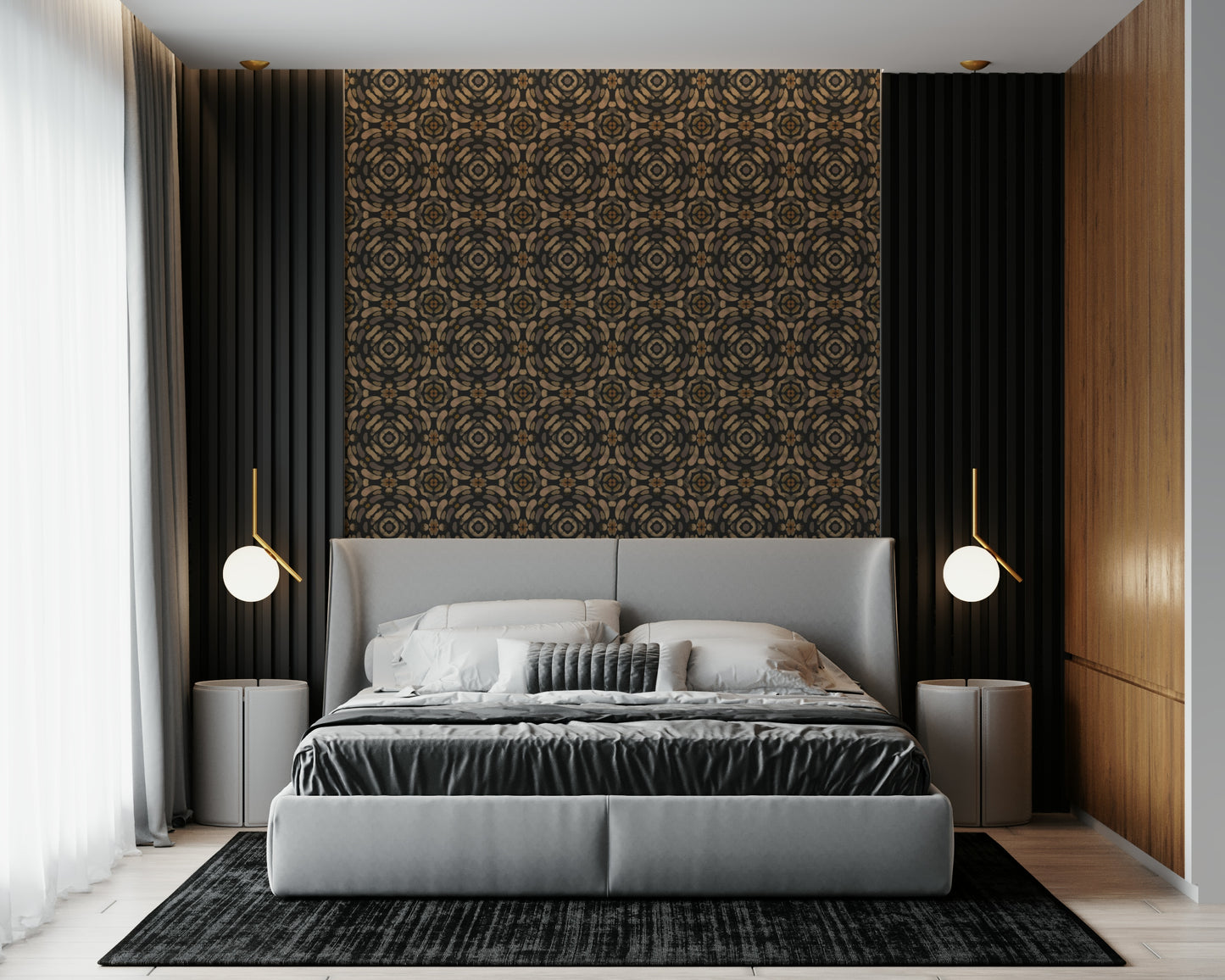 Earth Tones Symmetry Wallpaper: Bucolic dappled mandala.
