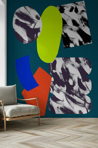 Peel and stick wallpaper: Exotic ovoids and splotchy rectangles, All i feel.