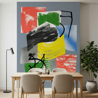 Redbluegreenyellow Wall Mural, fragmented color fields, powerful design.