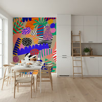 Jungle Jive Wall Mural, wacky tropical fever, boldly patterned wallpaper.