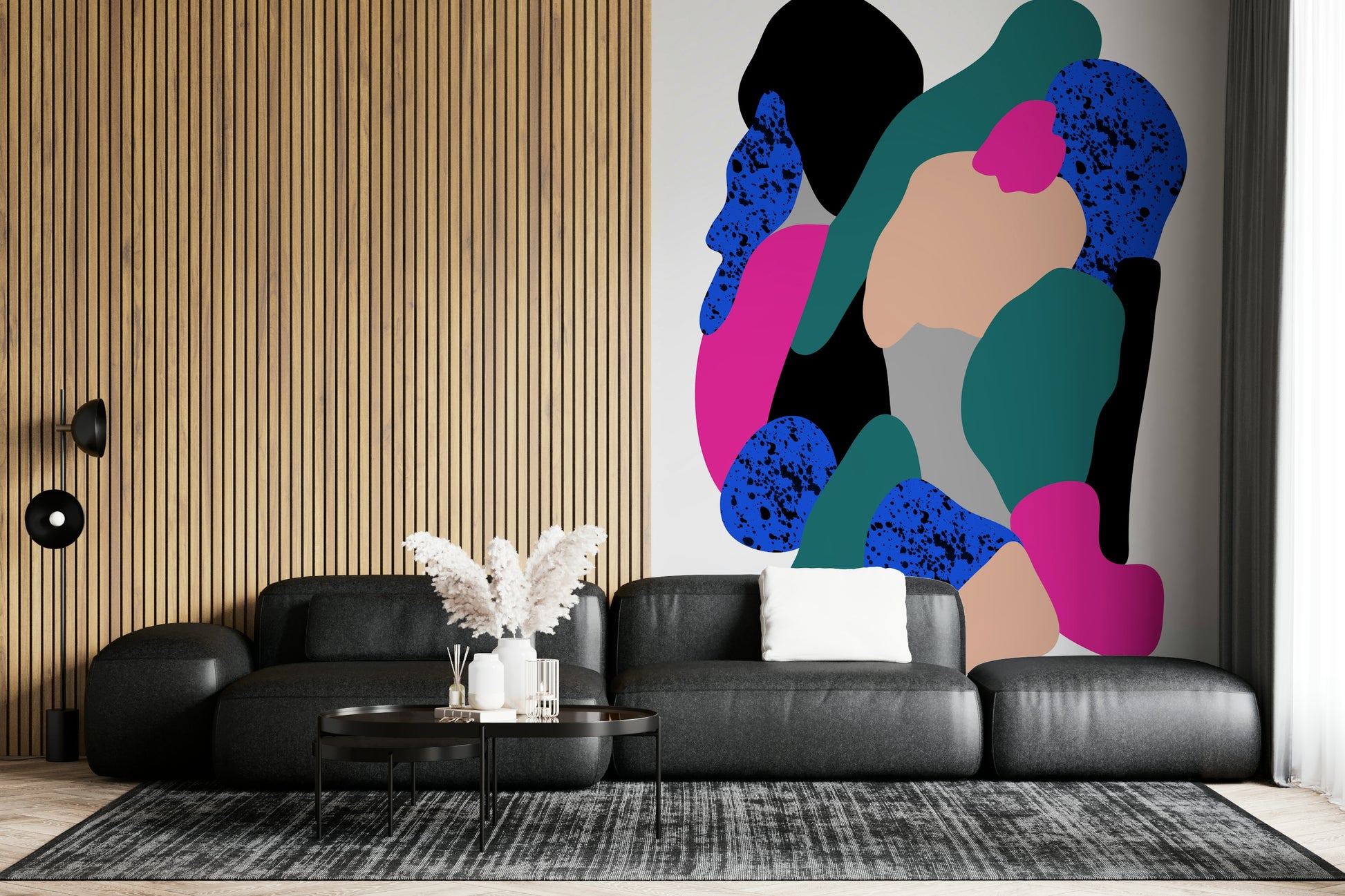 Whimsical oblong shapes define the Marathon Wall Mural.