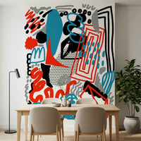 Graphic Drawing Flow wallpaper featuring a lively blend of colors and textures.