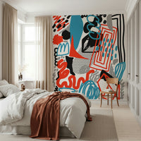 Bold Drawing Flow wallpaper for walls, adding an edgy, modern touch.