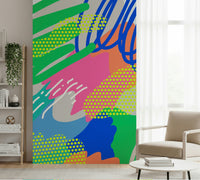 Contemporary Wonders wallpaper exhibiting expressive brushwork and cheerful confetti style.