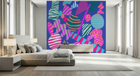 Dynamic Groovy Geometry wallpaper for walls with bold patterned forms and jagged lines.