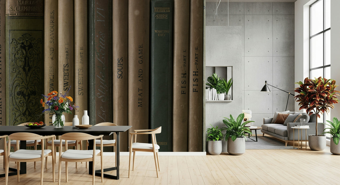 Depth and shadow effect in Aged Editions Wall Mural design.