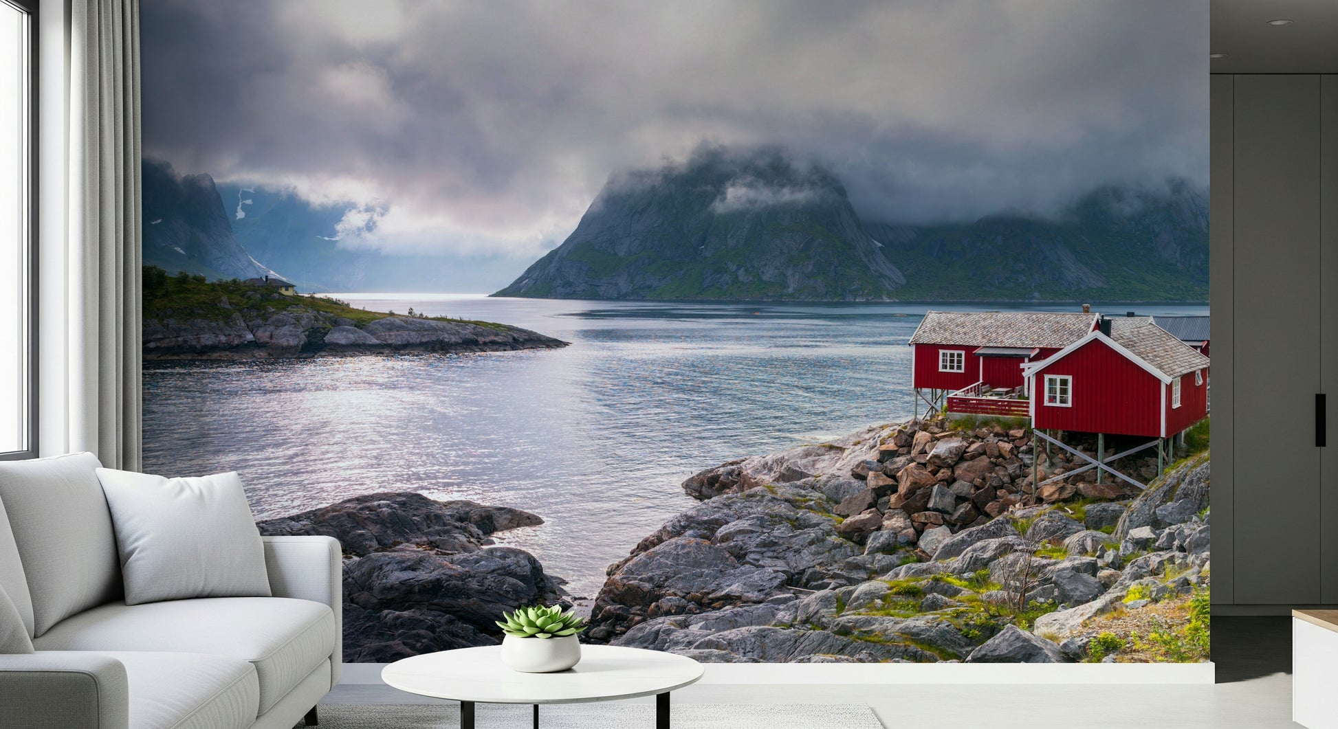 Majestic scenery captured in Norwegian Fjord Wall Mural print.
