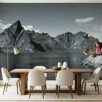 Calm water texture in Fjord Home Wall Mural nature scene.