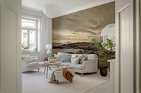 Rugged stone foreground in Guardian of the Coast wallpaper mural design.