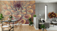Modern botanical abstraction aesthetics on Dahlia Petals Wall Mural creative accent.
