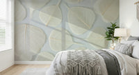 Delicate leaf background Fragile Elegance Wall Mural wallcovering design.
