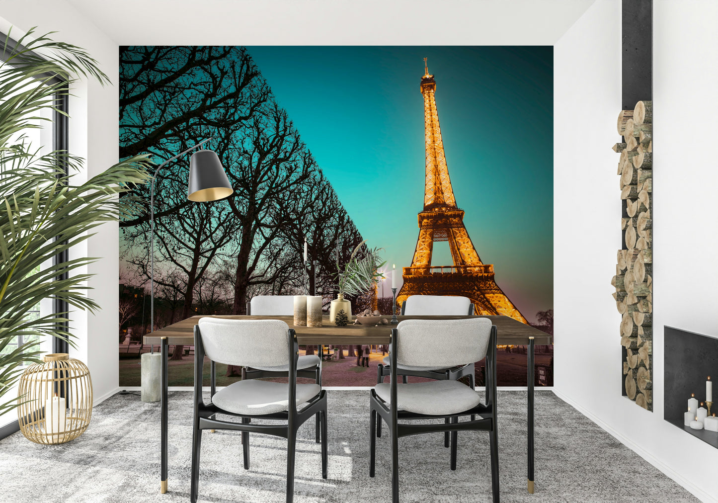 Dramatic city lighting Towards Twinkling Tower wallpaper for walls.