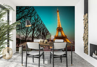 Dramatic city lighting Towards Twinkling Tower wallpaper for walls.